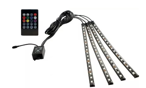 Lumini ambientale auto Q CD59 Kit interior LED RGB cu telecomanda Model 12 Led